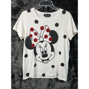 Kate Spade Minnie Mouse Graphic Tee M White Polka Dot Disney